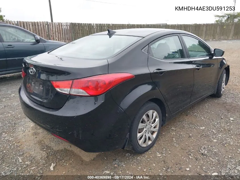 2013 Hyundai Elantra Gls VIN: KMHDH4AE3DU591253 Lot: 40369895