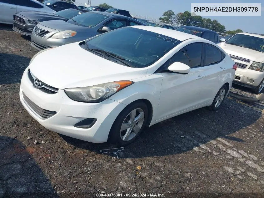 2013 Hyundai Elantra Gls VIN: 5NPDH4AE2DH309778 Lot: 40375301