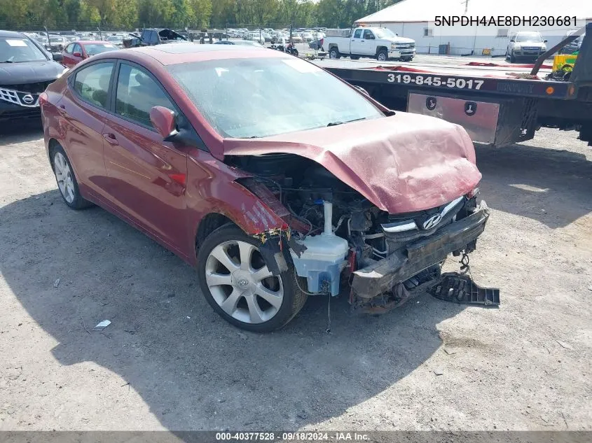 5NPDH4AE8DH230681 2013 Hyundai Elantra Limited