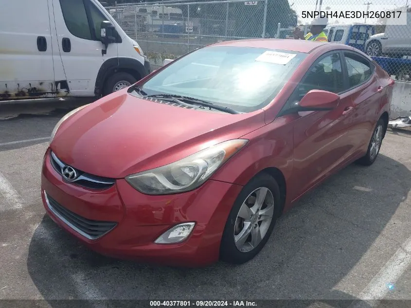 2013 Hyundai Elantra Gls VIN: 5NPDH4AE3DH260817 Lot: 40377801