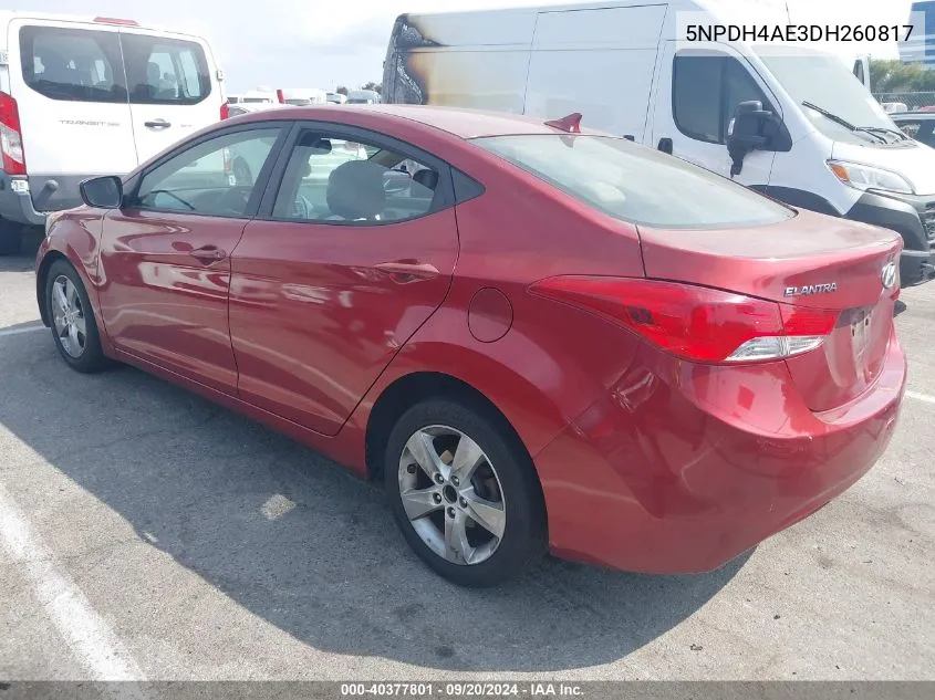 2013 Hyundai Elantra Gls VIN: 5NPDH4AE3DH260817 Lot: 40377801