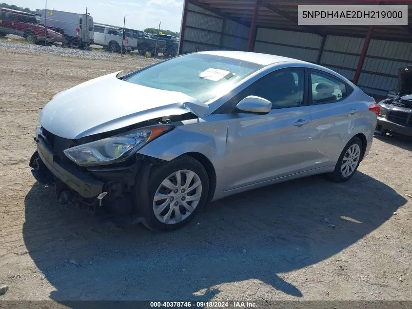 2013 Hyundai Elantra Gls VIN: 5NPDH4AE2DH219000 Lot: 40378746