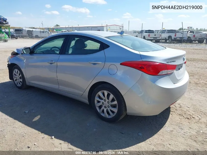 5NPDH4AE2DH219000 2013 Hyundai Elantra Gls