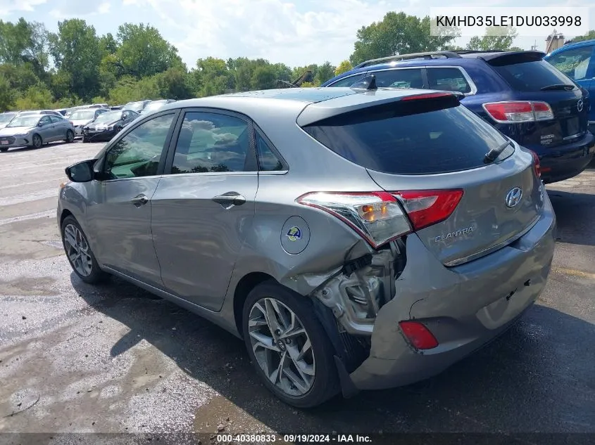 2013 Hyundai Elantra Gt Base W/Blue VIN: KMHD35LE1DU033998 Lot: 40380833