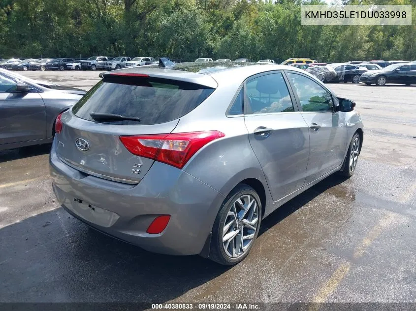 2013 Hyundai Elantra Gt Base W/Blue VIN: KMHD35LE1DU033998 Lot: 40380833