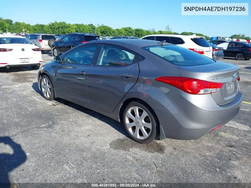 2013 Hyundai Elantra Limited VIN: 5NPDH4AE7DH197236 Lot: 40381892