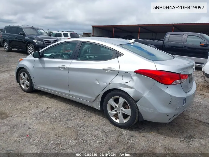 5NPDH4AE2DH419097 2013 Hyundai Elantra Gls