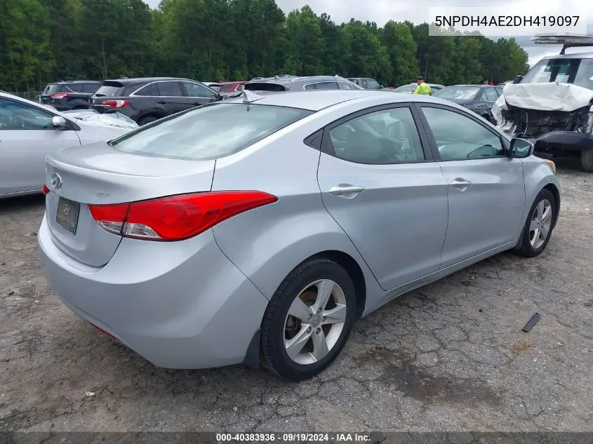 2013 Hyundai Elantra Gls VIN: 5NPDH4AE2DH419097 Lot: 40383936