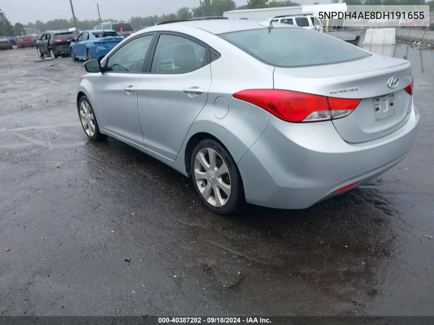 2013 Hyundai Elantra Limited VIN: 5NPDH4AE8DH191655 Lot: 40387282