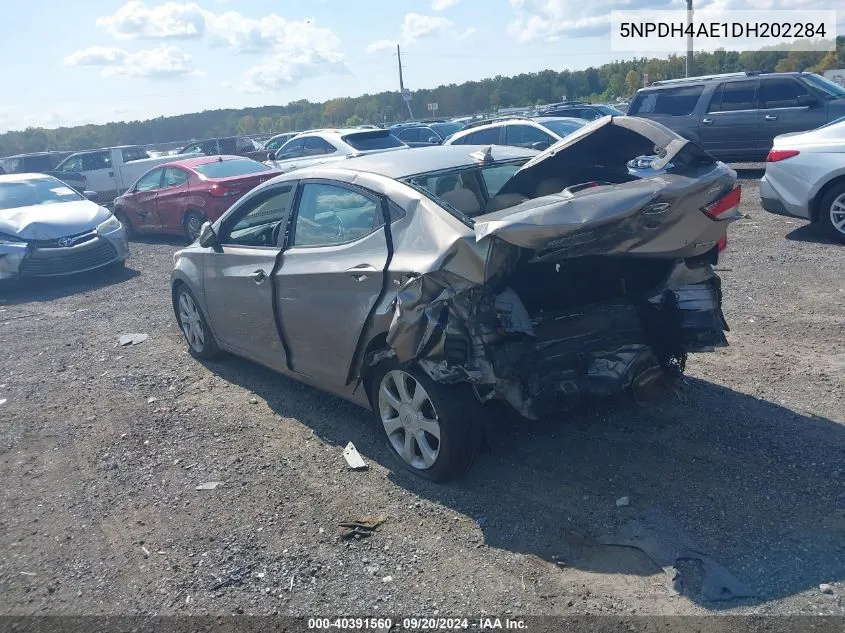 2013 Hyundai Elantra Limited VIN: 5NPDH4AE1DH202284 Lot: 40391560