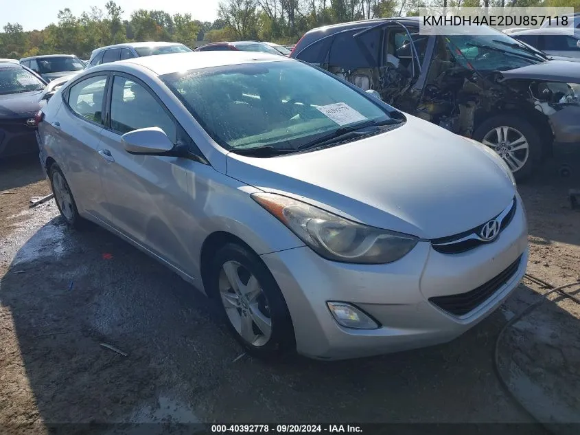 2013 Hyundai Elantra Gls VIN: KMHDH4AE2DU857118 Lot: 40392778