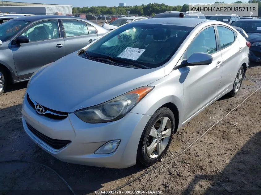 KMHDH4AE2DU857118 2013 Hyundai Elantra Gls