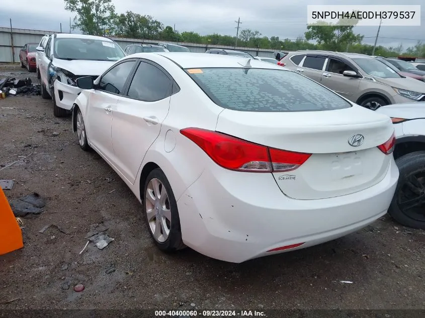 2013 Hyundai Elantra Limited VIN: 5NPDH4AE0DH379537 Lot: 40400060