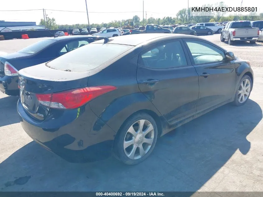 2013 Hyundai Elantra Limited VIN: KMHDH4AEXDU885801 Lot: 40400692