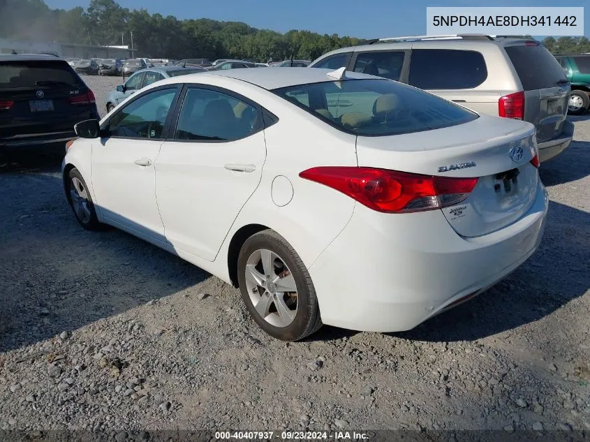 2013 Hyundai Elantra Gls VIN: 5NPDH4AE8DH341442 Lot: 40407937