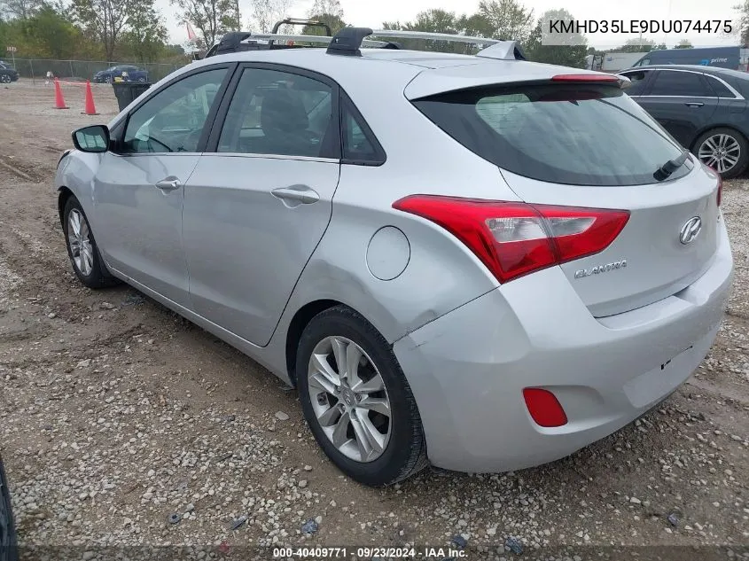 2013 Hyundai Elantra Gt VIN: KMHD35LE9DU074475 Lot: 40409771