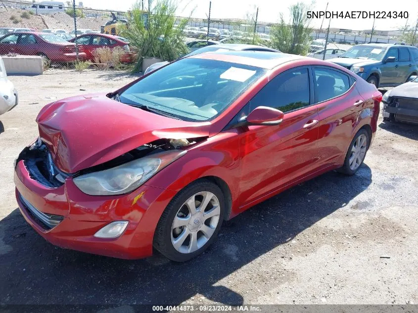 2013 Hyundai Elantra Limited VIN: 5NPDH4AE7DH224340 Lot: 40414873