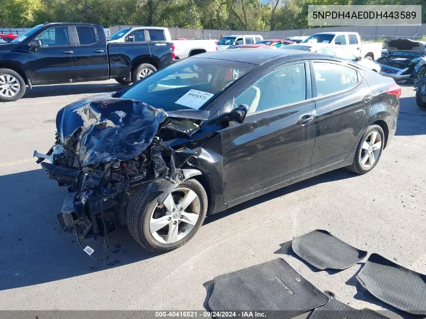 2013 Hyundai Elantra Gls/Limited VIN: 5NPDH4AE0DH443589 Lot: 40416521