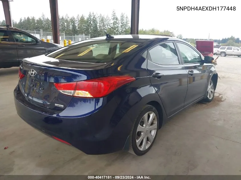 5NPDH4AEXDH177448 2013 Hyundai Elantra Limited