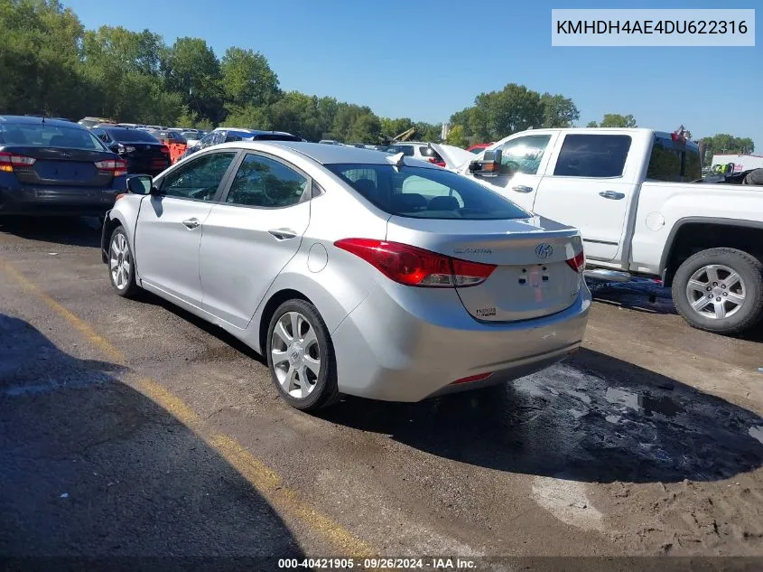 KMHDH4AE4DU622316 2013 Hyundai Elantra Limited