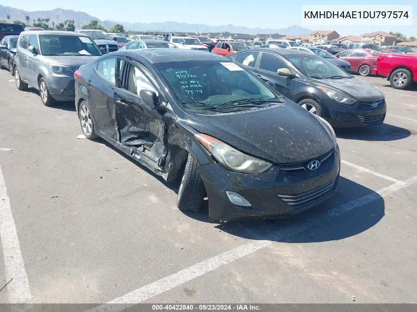 2013 Hyundai Elantra Limited VIN: KMHDH4AE1DU797574 Lot: 40422840