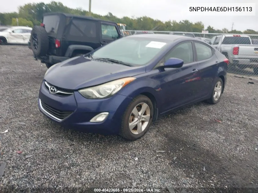 2013 Hyundai Elantra Gls VIN: 5NPDH4AE6DH156113 Lot: 40423665