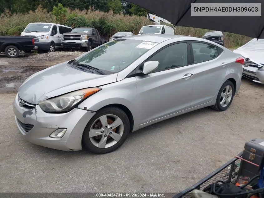 5NPDH4AE0DH309603 2013 Hyundai Elantra Gls