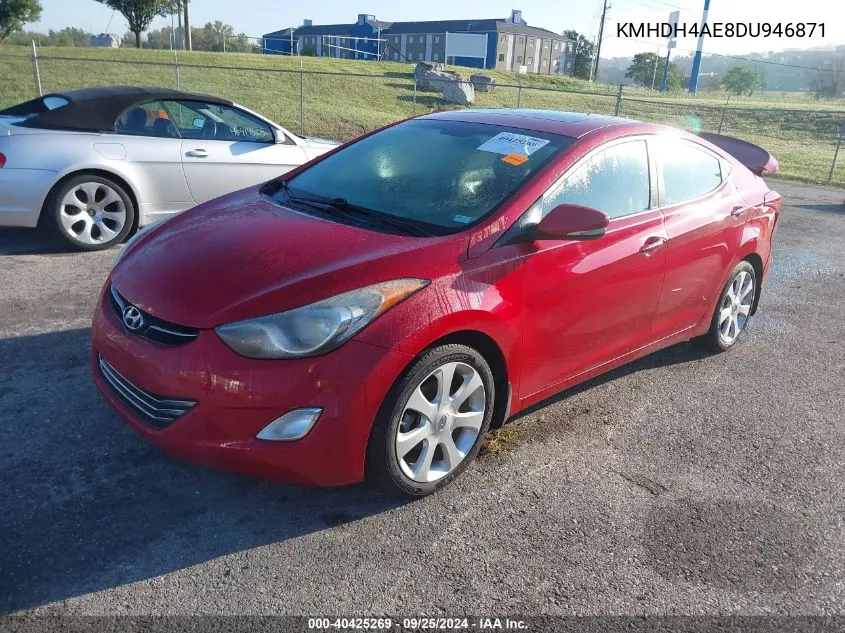 2013 Hyundai Elantra Limited VIN: KMHDH4AE8DU946871 Lot: 40425269