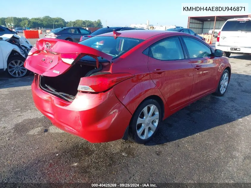 2013 Hyundai Elantra Limited VIN: KMHDH4AE8DU946871 Lot: 40425269