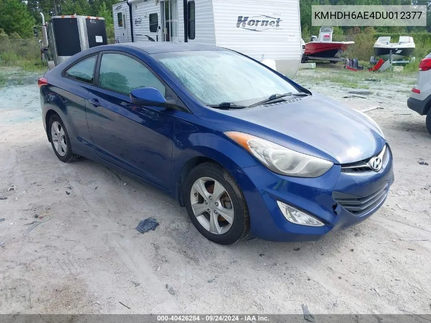 2013 Hyundai Elantra Coupe Gs/Se VIN: KMHDH6AE4DU012377 Lot: 40426284