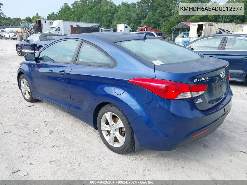 2013 Hyundai Elantra Coupe Gs/Se VIN: KMHDH6AE4DU012377 Lot: 40426284