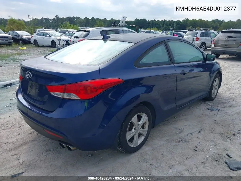 KMHDH6AE4DU012377 2013 Hyundai Elantra Coupe Gs/Se