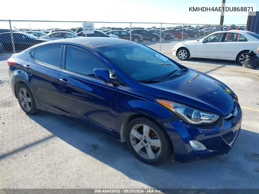 2013 Hyundai Elantra Gls VIN: KMHDH4AE1DU868871 Lot: 40433032