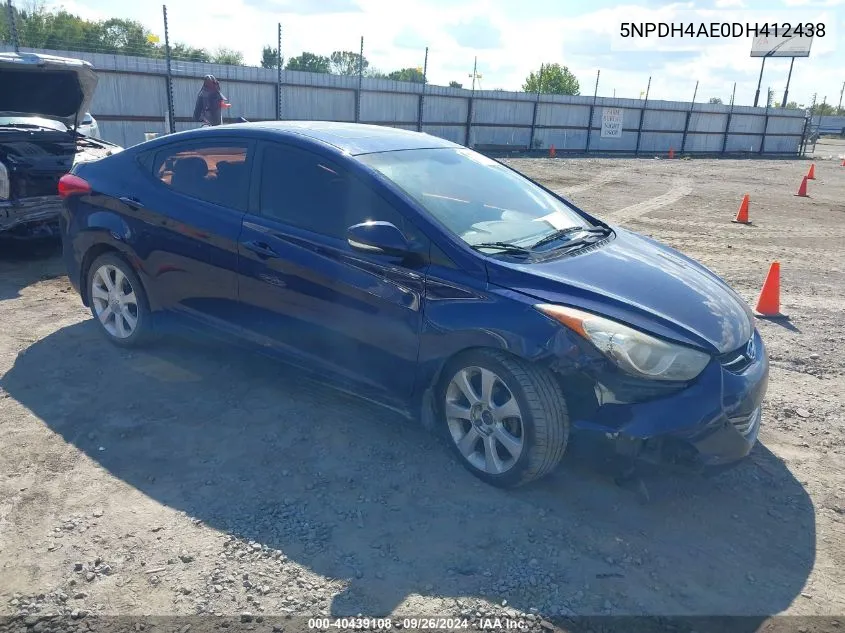 2013 Hyundai Elantra Limited VIN: 5NPDH4AE0DH412438 Lot: 40439108