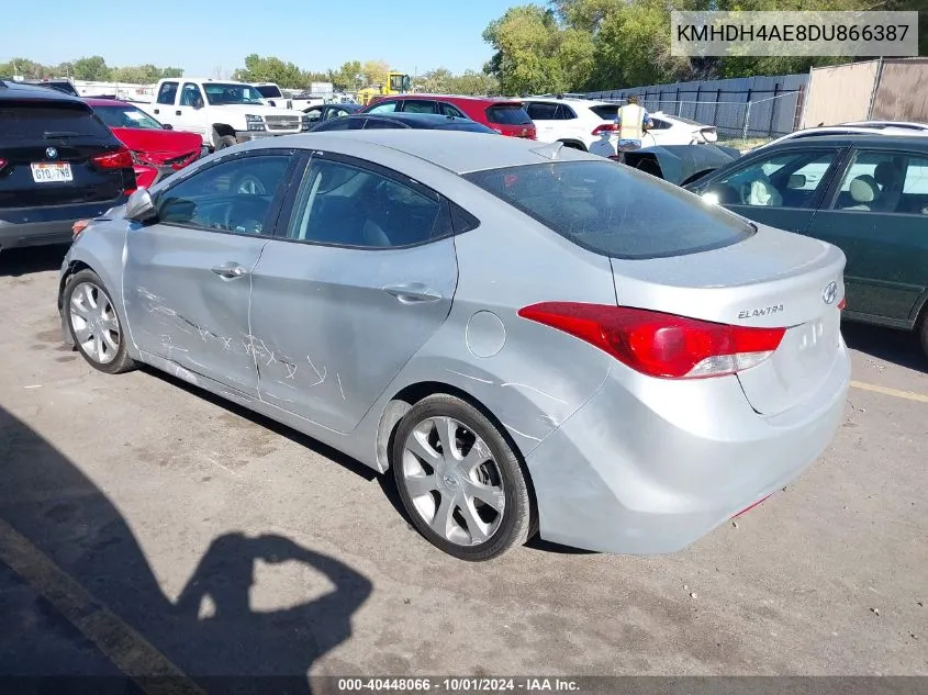 2013 Hyundai Elantra Gls/Limited VIN: KMHDH4AE8DU866387 Lot: 40448066