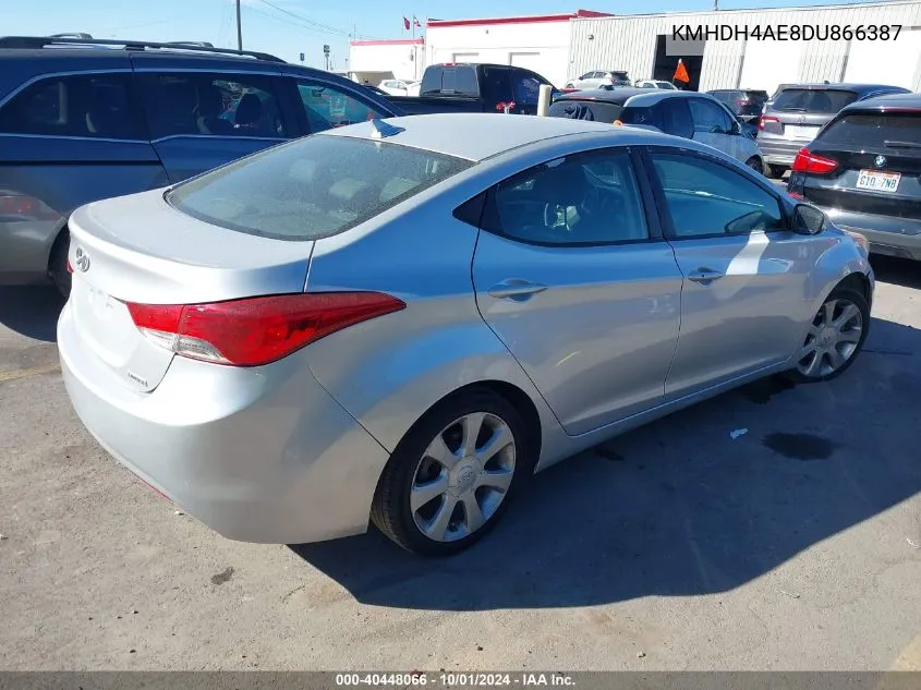 2013 Hyundai Elantra Gls/Limited VIN: KMHDH4AE8DU866387 Lot: 40448066