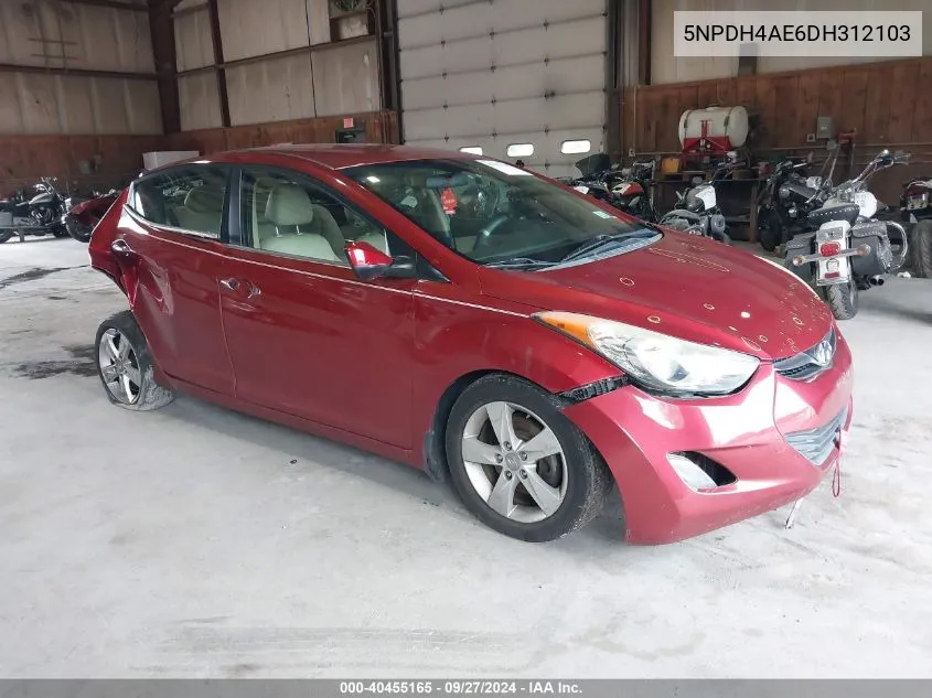 5NPDH4AE6DH312103 2013 Hyundai Elantra Gls