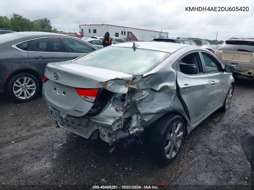 KMHDH4AE2DU605420 2013 Hyundai Elantra Limited