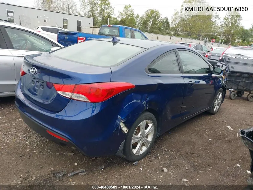 2013 Hyundai Elantra Coupe Gs/Se VIN: KMHDH6AE5DU016860 Lot: 40459589