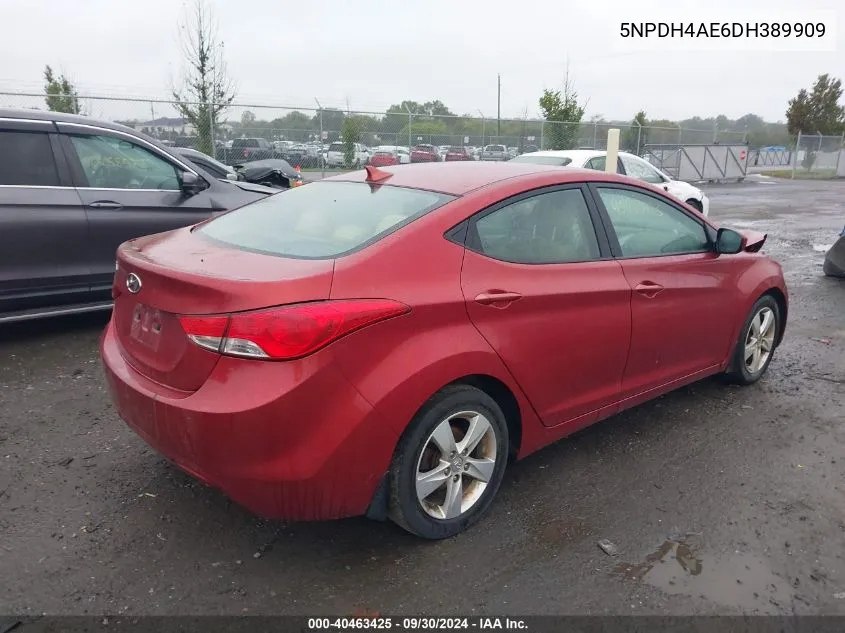 2013 Hyundai Elantra Gls VIN: 5NPDH4AE6DH389909 Lot: 40463425