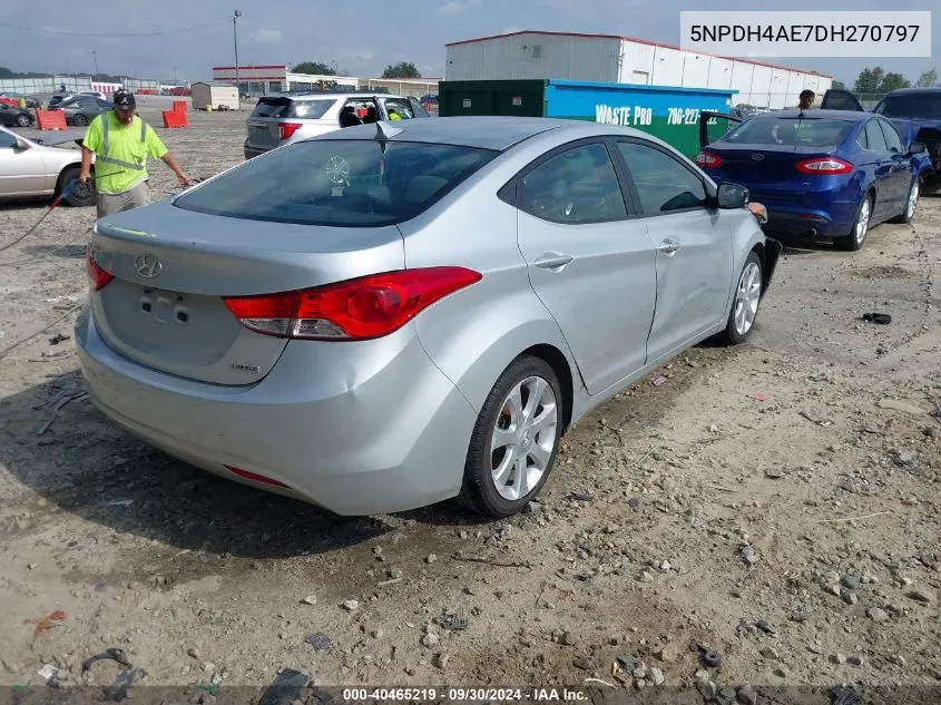 2013 Hyundai Elantra Limited VIN: 5NPDH4AE7DH270797 Lot: 40465219