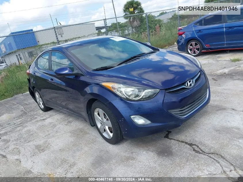 2013 Hyundai Elantra Gls/Limited VIN: 5NPDH4AE8DH401946 Lot: 40467748