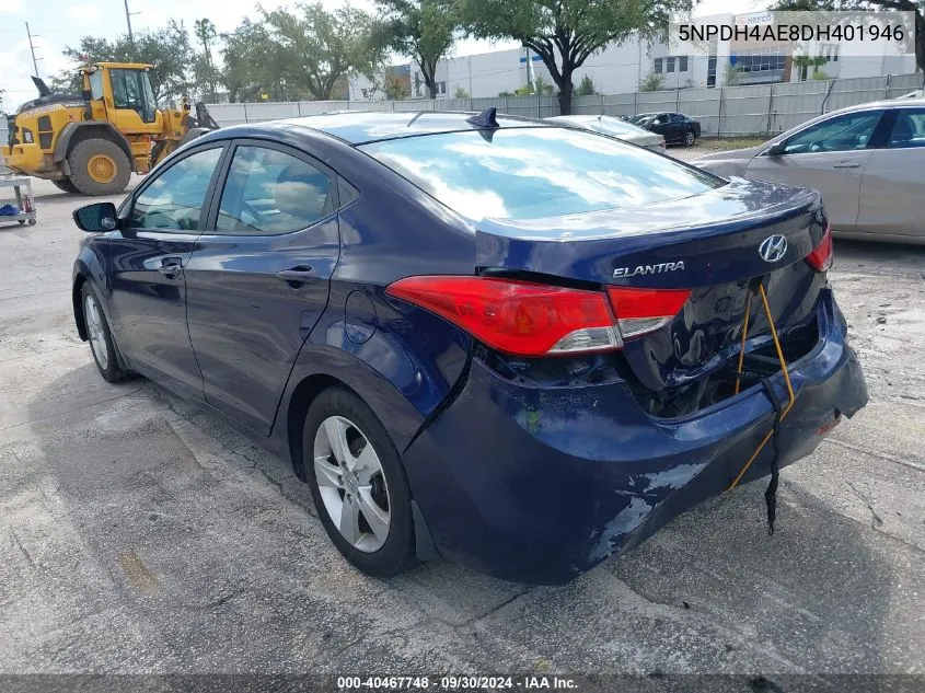 2013 Hyundai Elantra Gls/Limited VIN: 5NPDH4AE8DH401946 Lot: 40467748