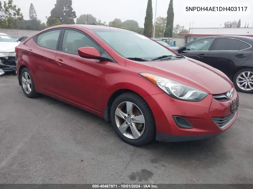 5NPDH4AE1DH403117 2013 Hyundai Elantra Gls