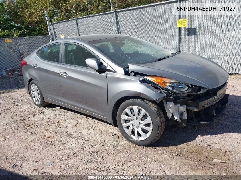 2013 Hyundai Elantra Gls VIN: 5NPDH4AE3DH171927 Lot: 40470809