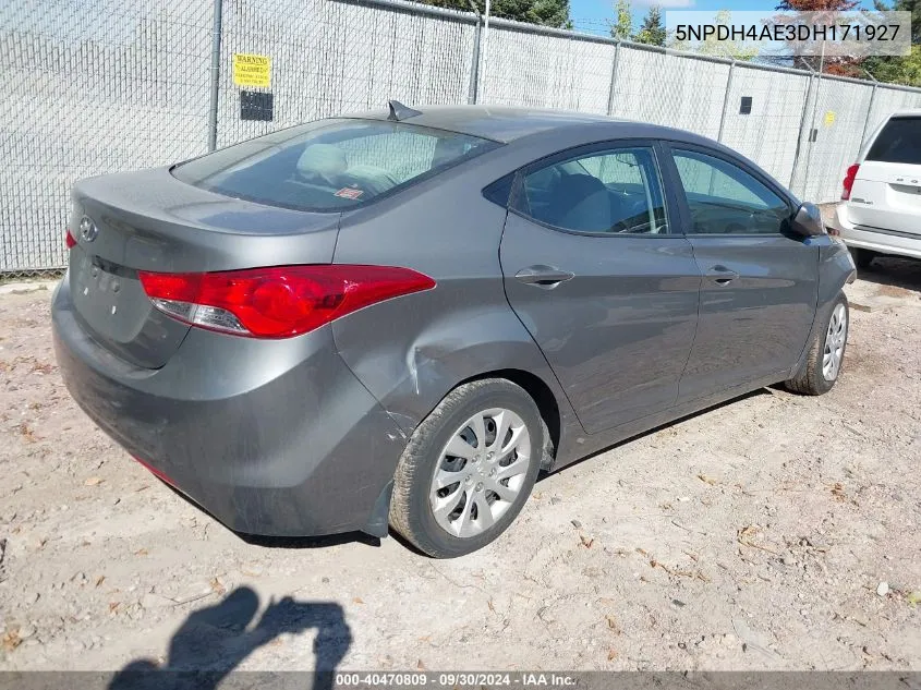 5NPDH4AE3DH171927 2013 Hyundai Elantra Gls