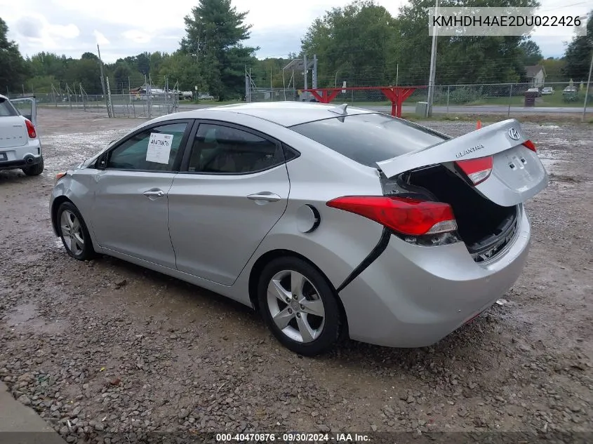 2013 Hyundai Elantra Gls VIN: KMHDH4AE2DU022426 Lot: 40470876