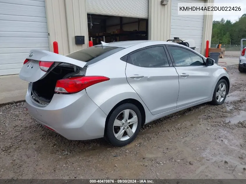 KMHDH4AE2DU022426 2013 Hyundai Elantra Gls