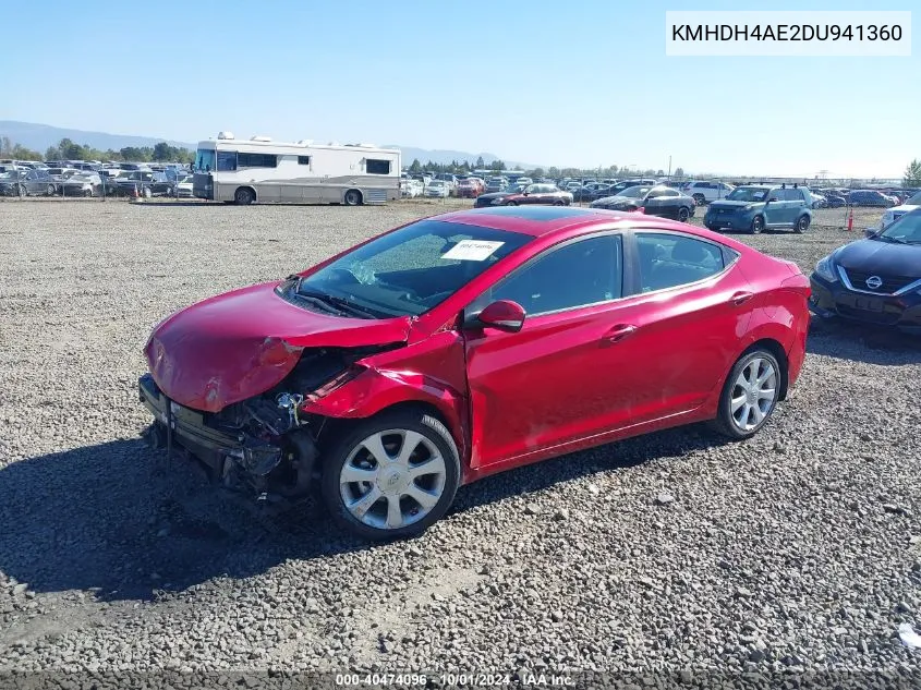 KMHDH4AE2DU941360 2013 Hyundai Elantra Limited