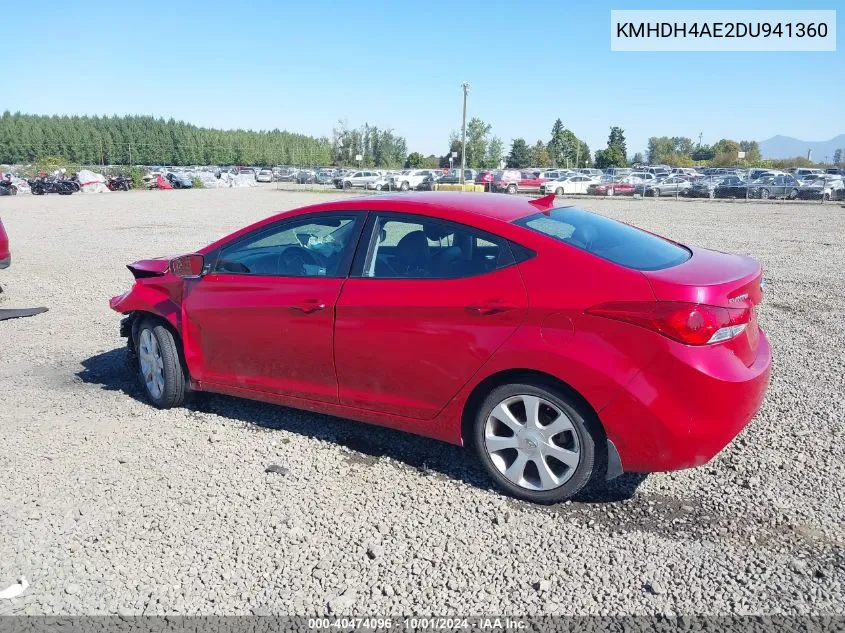 KMHDH4AE2DU941360 2013 Hyundai Elantra Limited